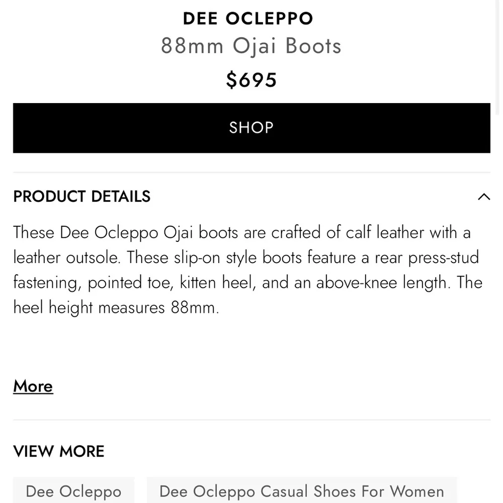 DEE OCLEPPO Ojai Knee High Boot‎ In Cognac Leather Tan Knee-High Women's Boots